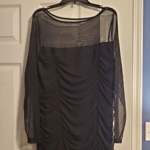 T length ruched mesh dress